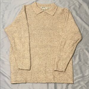 Eddie Bauer Women's Beige Textured Sweater Size XXL